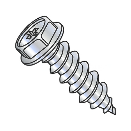 Usa Industrials Self-Drilling Screw, 1/4"-14 x 1", Zinc Plated Steel Flange Hex Head Phillips Drive BULK-SCRW-15715